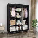 Guarda Roupa Portátil Armazenamento 3 Portas (PRETO)