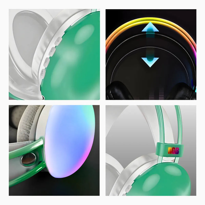 Fone De Ouvido Sem Fio Bluetooth V5.3 Com LED