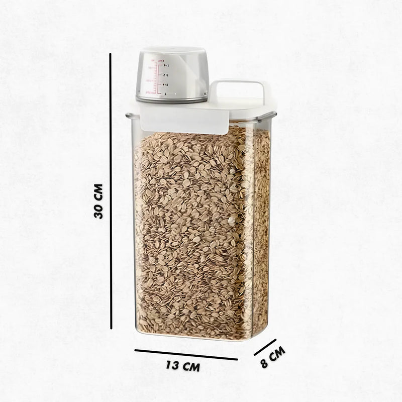 Conjunto de 2 Recipientes  Organizador p/ Armazenamento+copo medidor