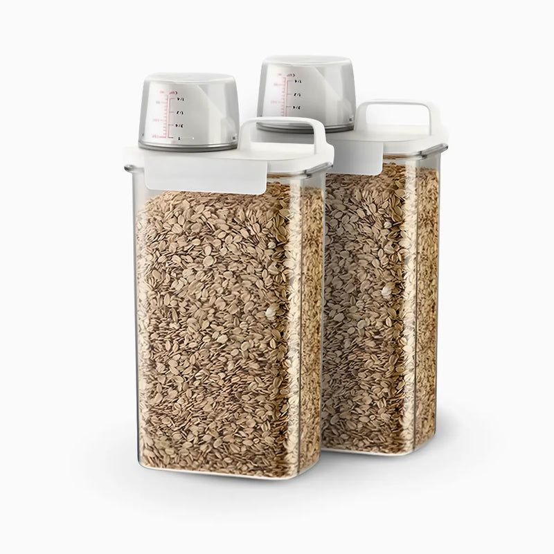 Conjunto de 2 Recipientes  Organizador p/ Armazenamento+copo medidor