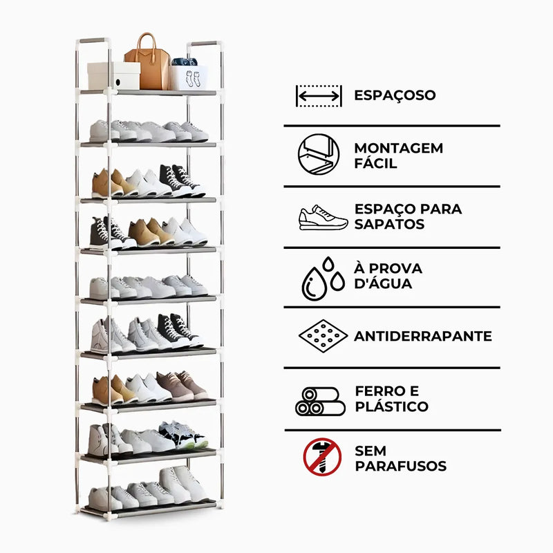 Sapateira Vertical organizador com  9 Prateleiras
