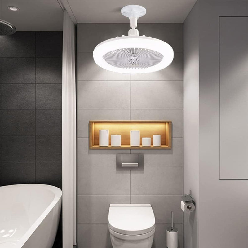 Ventilador Silencioso De Teto Lâmpada Luminária  Rgb Branco