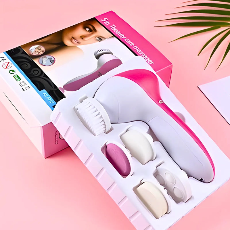 Escova Facial Elétrica 5 em 1 Portátil Esfoliante e Massagem