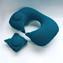 Travesseiro Almofada de Pescoço Inflável e Portátil - VERDE