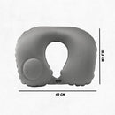 Travesseiro Almofada de Pescoço Inflável e Portátil - CINZA