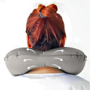 Travesseiro Almofada de Pescoço Inflável e Portátil - CINZA