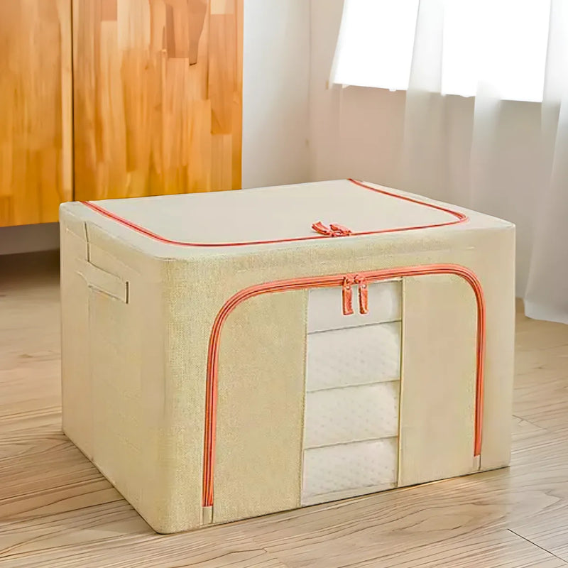 Caixa Organizadora De Roupas Multiuso Dobrável - BEGE