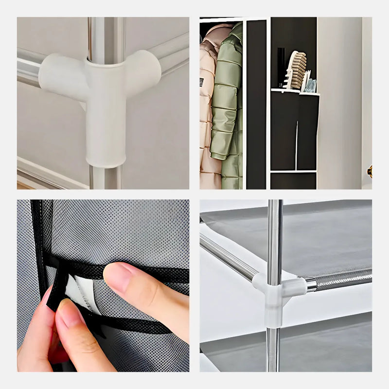 Guarda Roupa Closet Dobrável Org. com Capa de Tecido - Preto