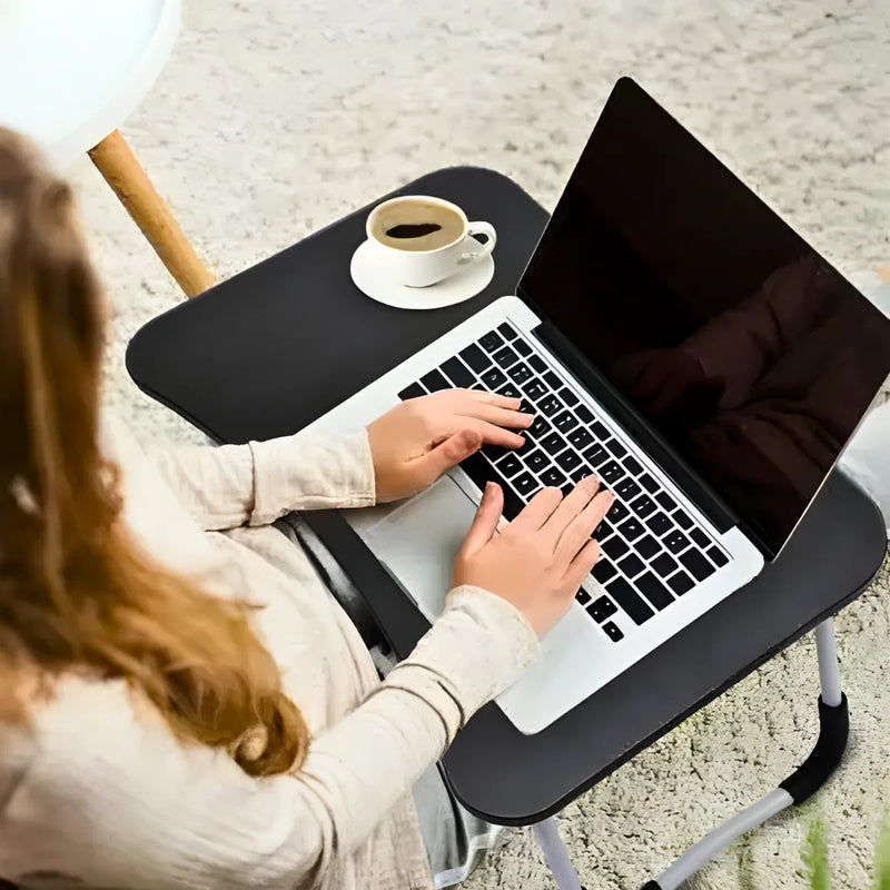 Mesa de Colo Portátil Dobrável Suporte Multiuso - PRETO