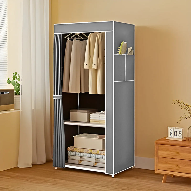 Guarda Roupa Dobrável Organizador com Capa de Tecido 1 Porta