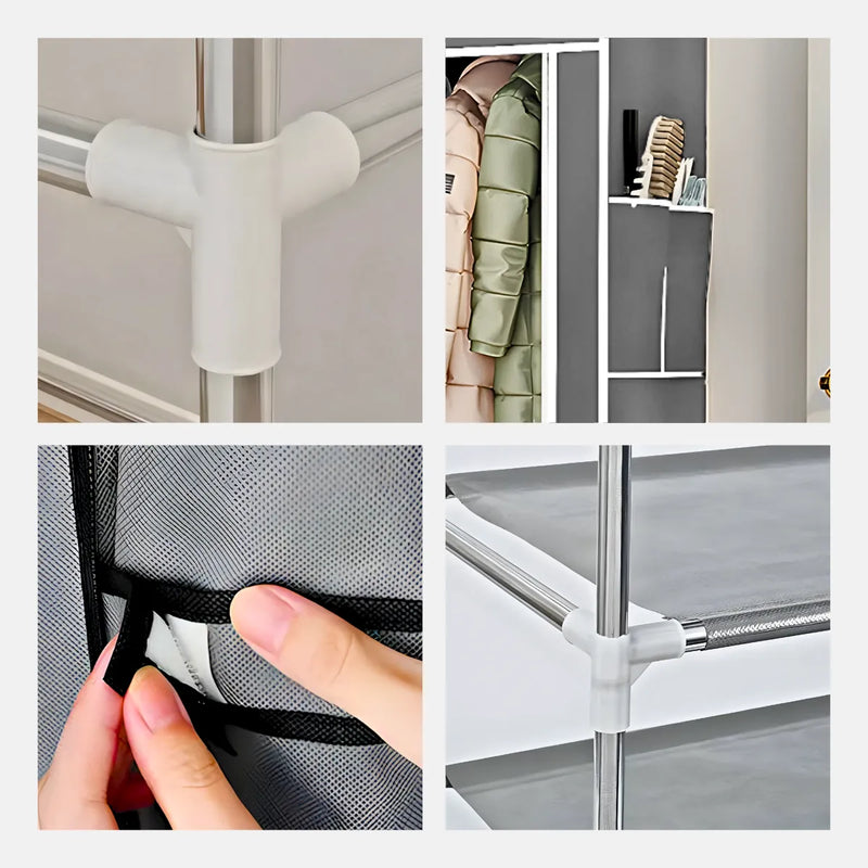 Guarda Roupa Dobrável Organizador com Capa de Tecido 1 Porta