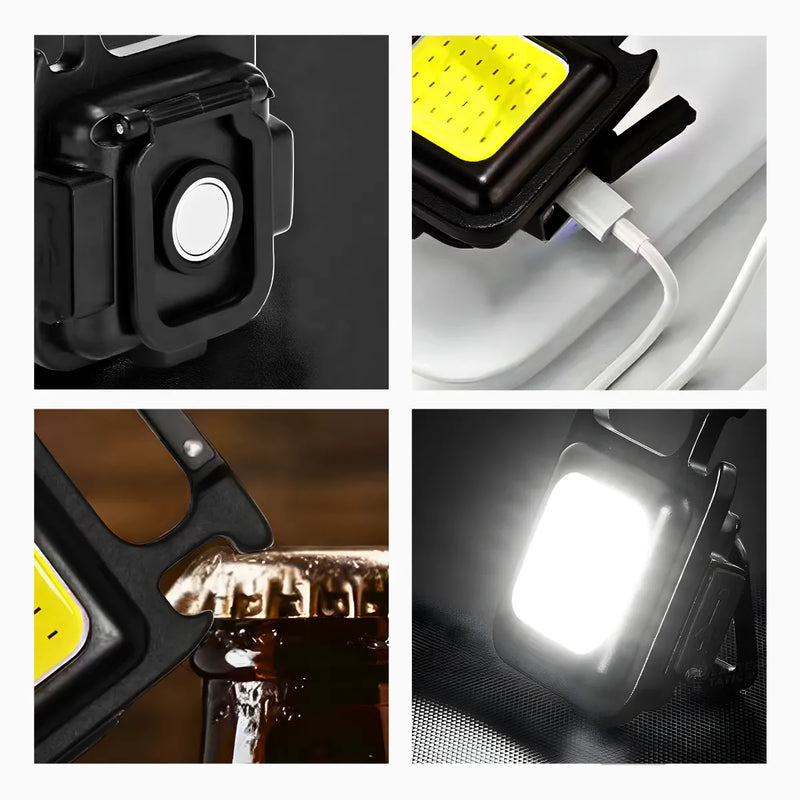 Lanterna Recarregável Chaveiro Multifunção Led Cob Abridor