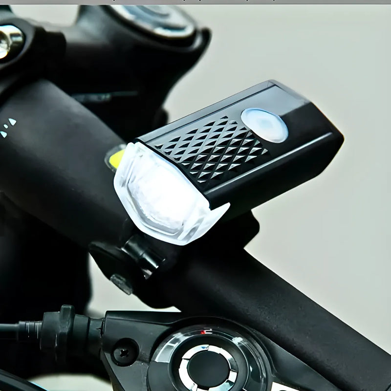 Kit Bike Farol Frontal + Traseiro Ultra Led Usb Recarregável