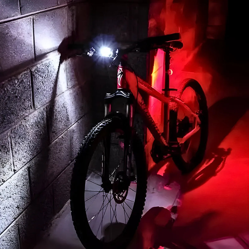 Kit Bike Farol Frontal + Traseiro Ultra Led Usb Recarregável