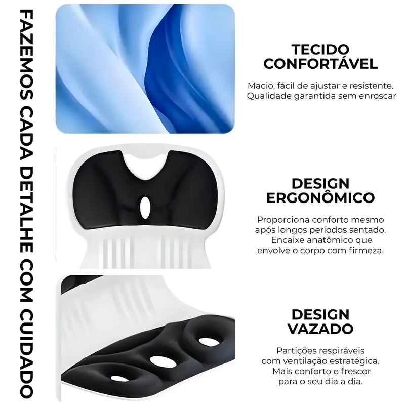 Almofada de Apoio Lombar Cadeira Correção de Coluna M