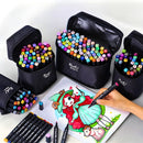 Conjunto De Canetas Marc. Permanente Ponta Dupla 100 Cores