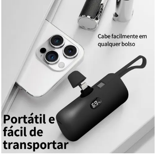 Carregador portátil 5000mAh - PRETO