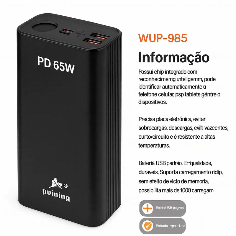 Carregador Portátil Power Bank 30000mAh