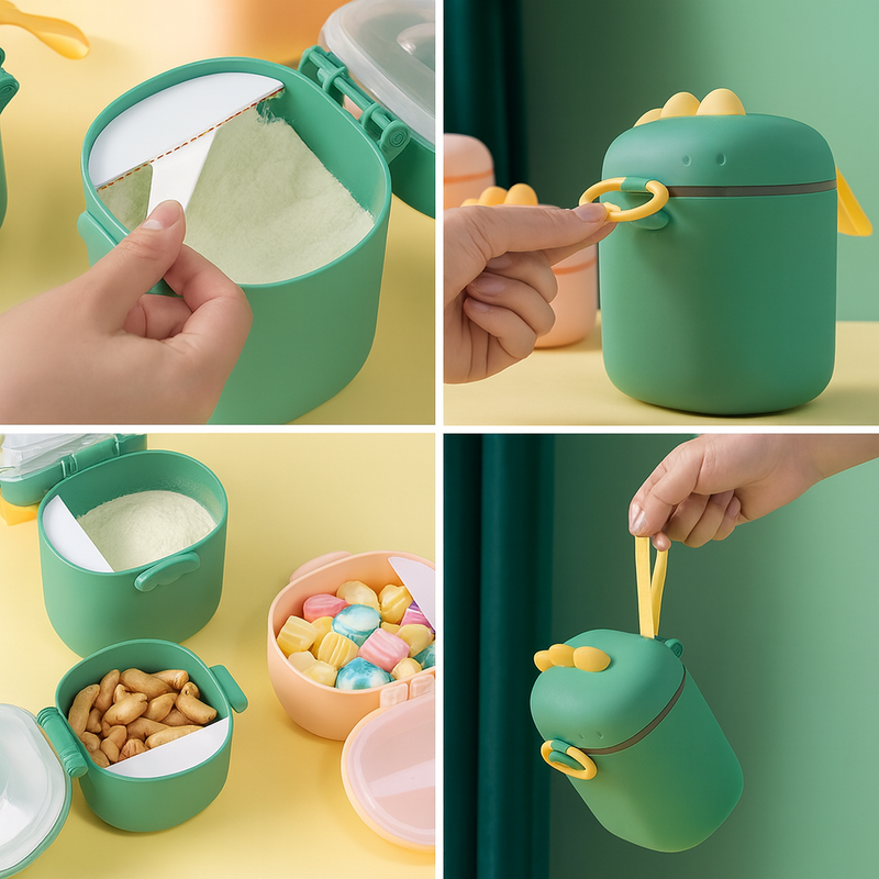 Pote Dosador de Leite em Pó Infantil + Colher Medidora Tam.P