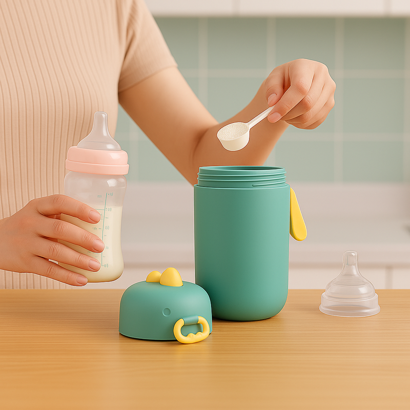 Pote Dosador de Leite em Pó Infantil+Colher Medidora Tam. G