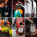 Kit Coqueteleira Profissional em Aço Inox + Suporte 12 Peça.