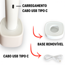 Raquete Elétrica Mata Insetos Recarregável C/ Base e Luz LED
