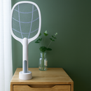 Raquete Elétrica Mata Insetos Recarregável C/ Base e Luz LED