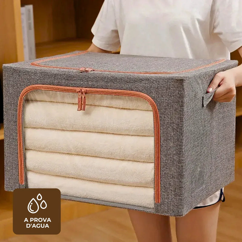 Caixa Organizadora De Roupas Multiuso Dobrável - BEGE