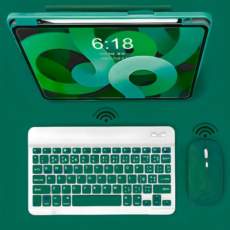 Teclado Sem Fio Bluetooth Recarregável Com Mouse