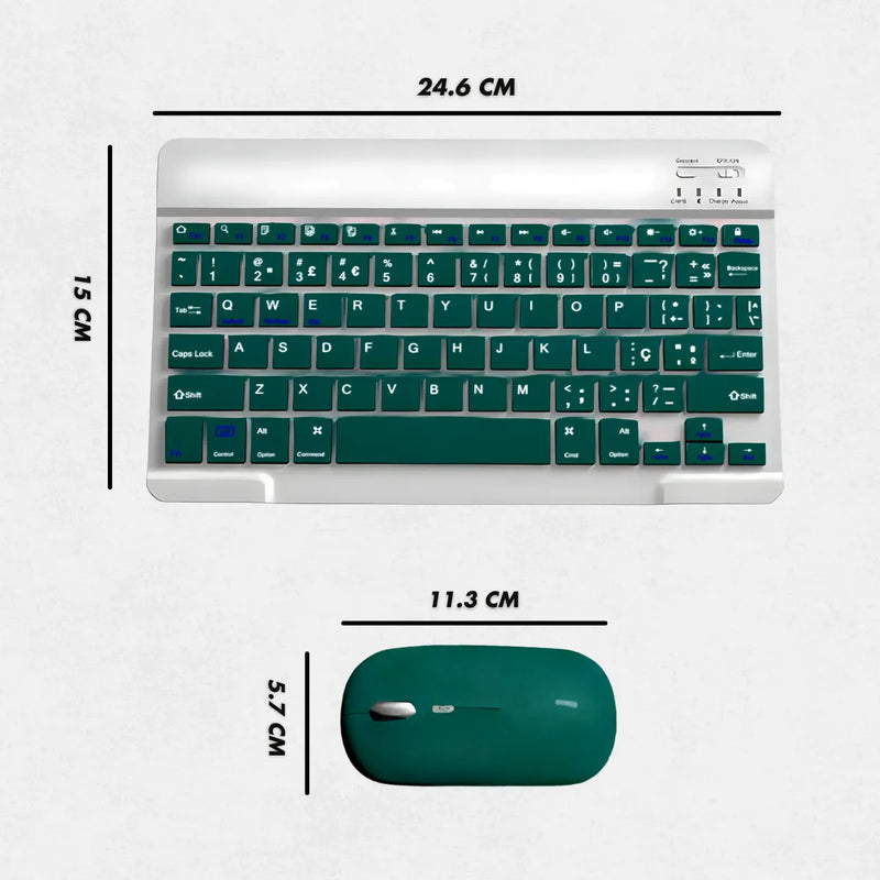 Teclado Sem Fio Bluetooth Recarregável Com Mouse