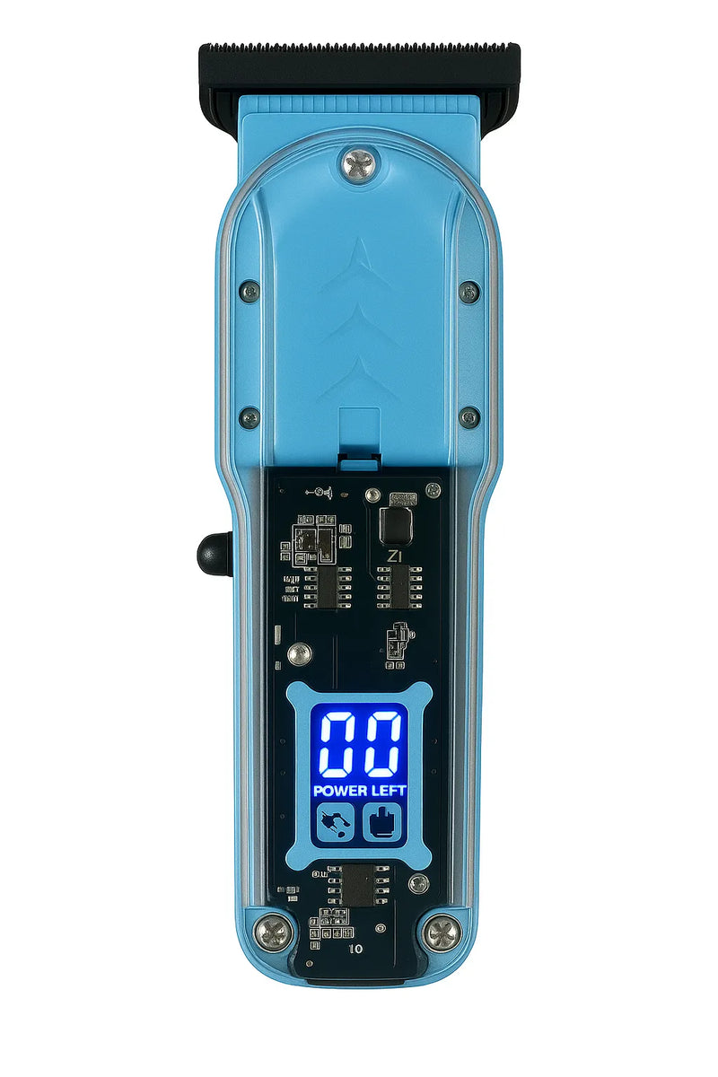 Maquina de Cortar Cabelo Transparente Visor Digital Amarelo