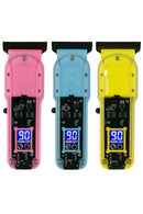 Maquina de Cortar Cabelo Transparente Visor Digital Amarelo