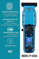 Maquina de Cortar Cabelo Transparente Visor Digital Amarelo