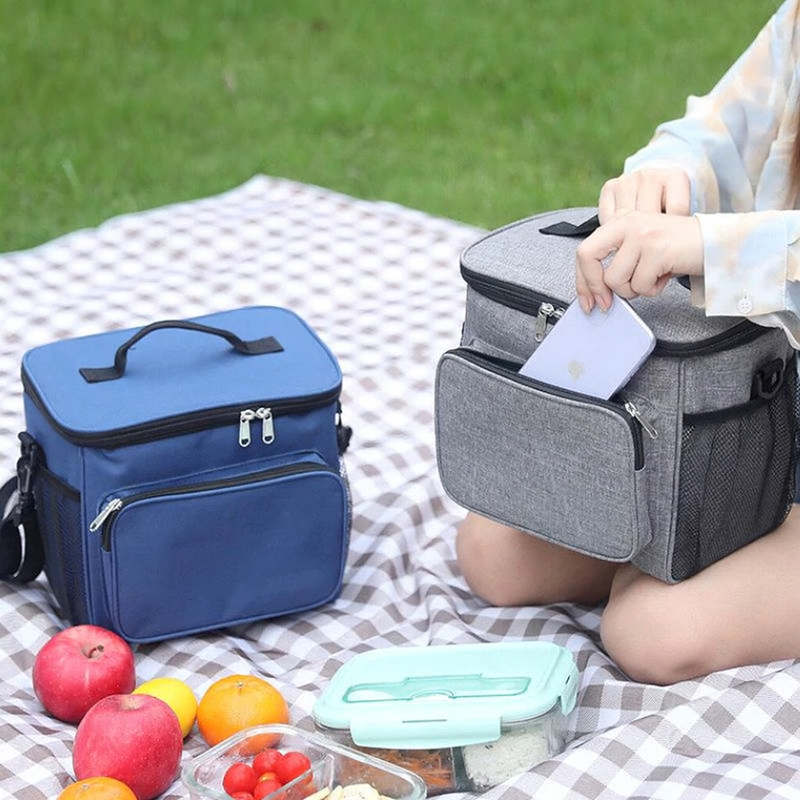 Bolsa Térmica Média Portátil Azul Claro