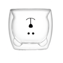 Kit 2 Caneca Urso Dupla Camada de Vidro Res.ao Calor 250ml