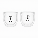 Kit 2 Caneca Urso Dupla Camada de Vidro Res.ao Calor 250ml