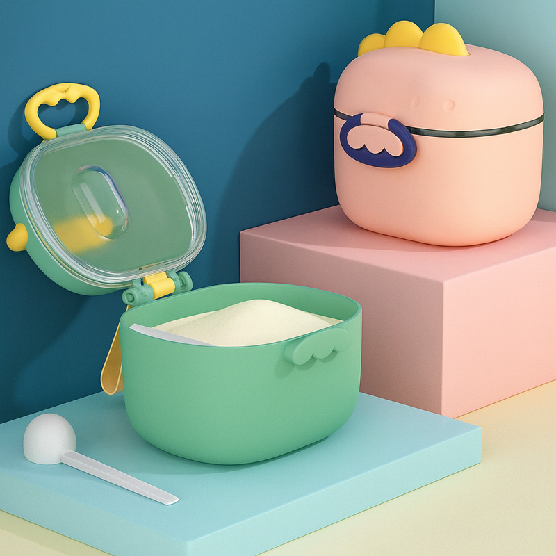 Pote Dosador de Leite em Pó Infantil + Colher Medidora Tam.G